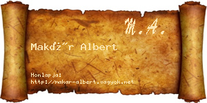 Makár Albert névjegykártya