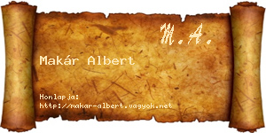 Makár Albert névjegykártya